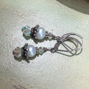Swarovski Crystal & Pearl Earrings